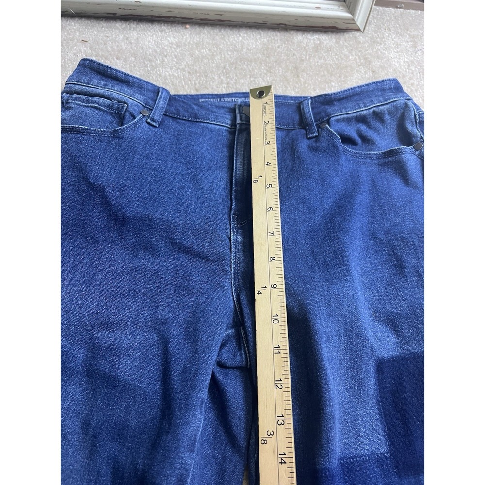 Chico's 1 Womens US Medium Girlfriend Slim‎ Leg Ankle Jeans Perfect Stretch Blue - Picture 4 of 8